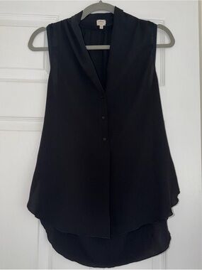 Wilfred Black Sleeveless V-Neck Layered Button Blouse